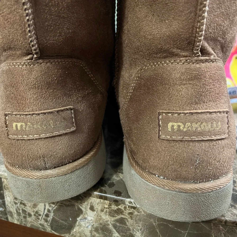 MAKALU Brown Suede Sherling Lined Boots Size 10